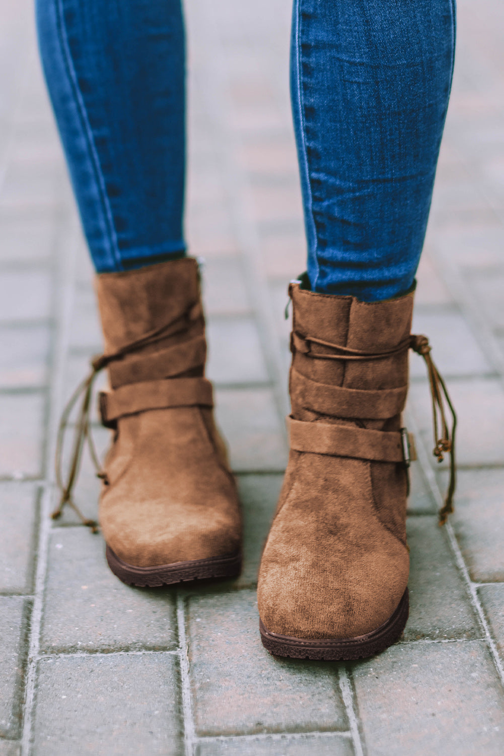 Brown Faux Suede Boots