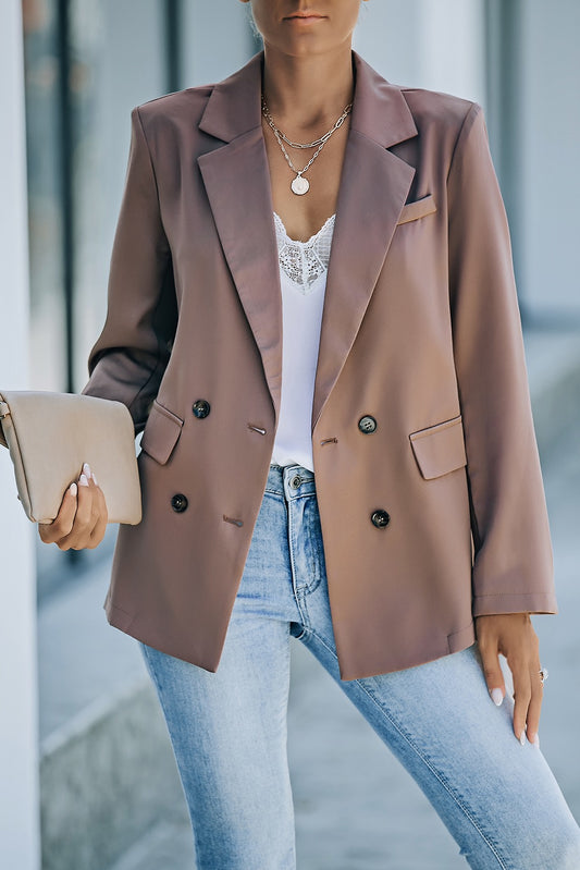 Brown Double Breasted Blazer