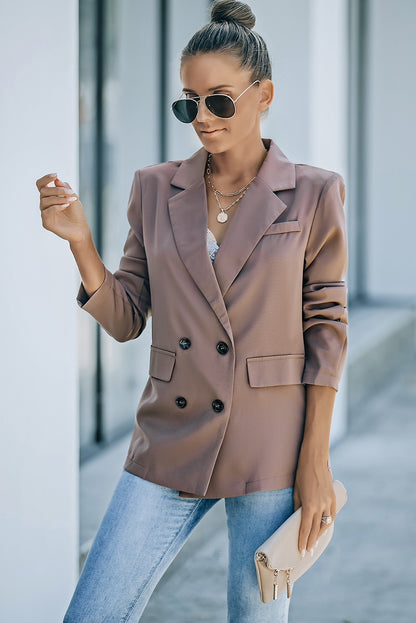 Brown Double Breasted Blazer